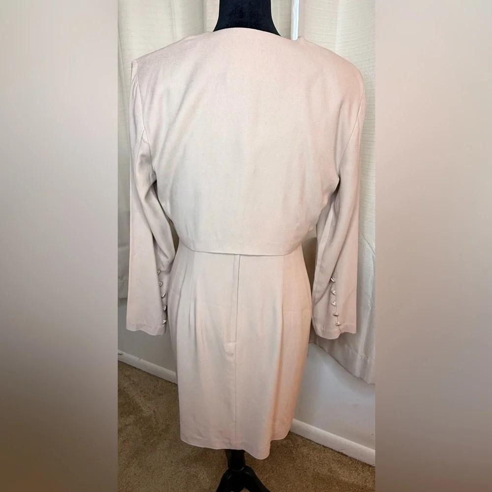 Vintage 90’s CDC Caren Desiree chic mini sleeveless dress cropped jacket 6 P